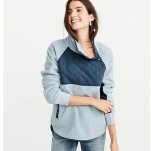 Blue Quilted Pullover